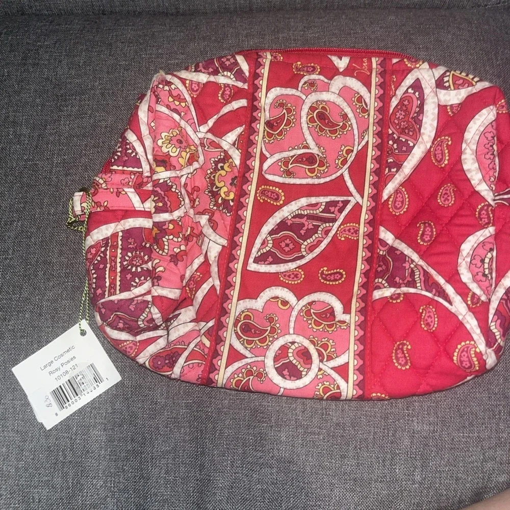 Retired Vera Bradley Rosie Posies Lined Cosmetic Bag Travel